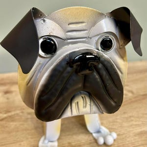 Pug Dog Planter Outdoor Garden Pot Ornament Patio Display For Flowers / Herbs - Quirky Gift Present