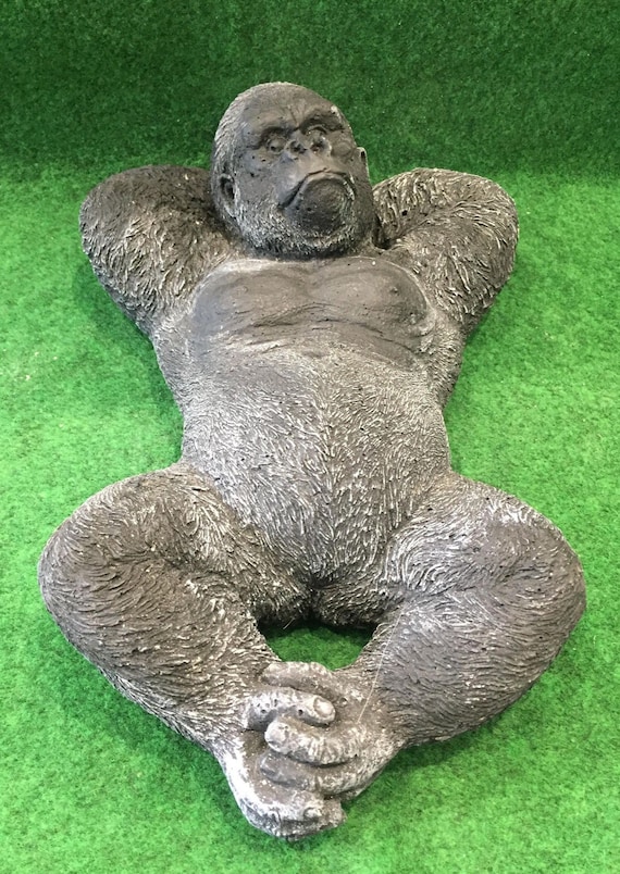 Concrete Gorilla Outdoor Garden Ornament Frost Protected Lawn