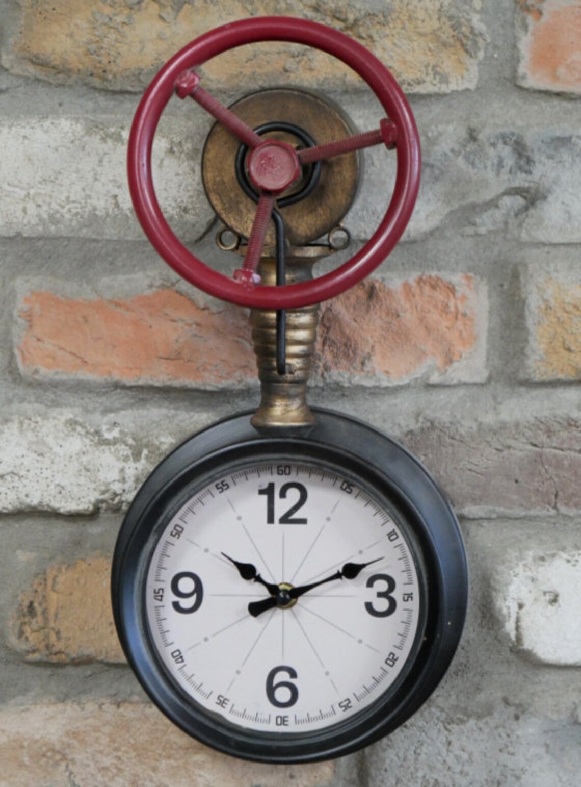 Vintage Industrial Style Pipe Wall Clock Retro Warehouse Etsy