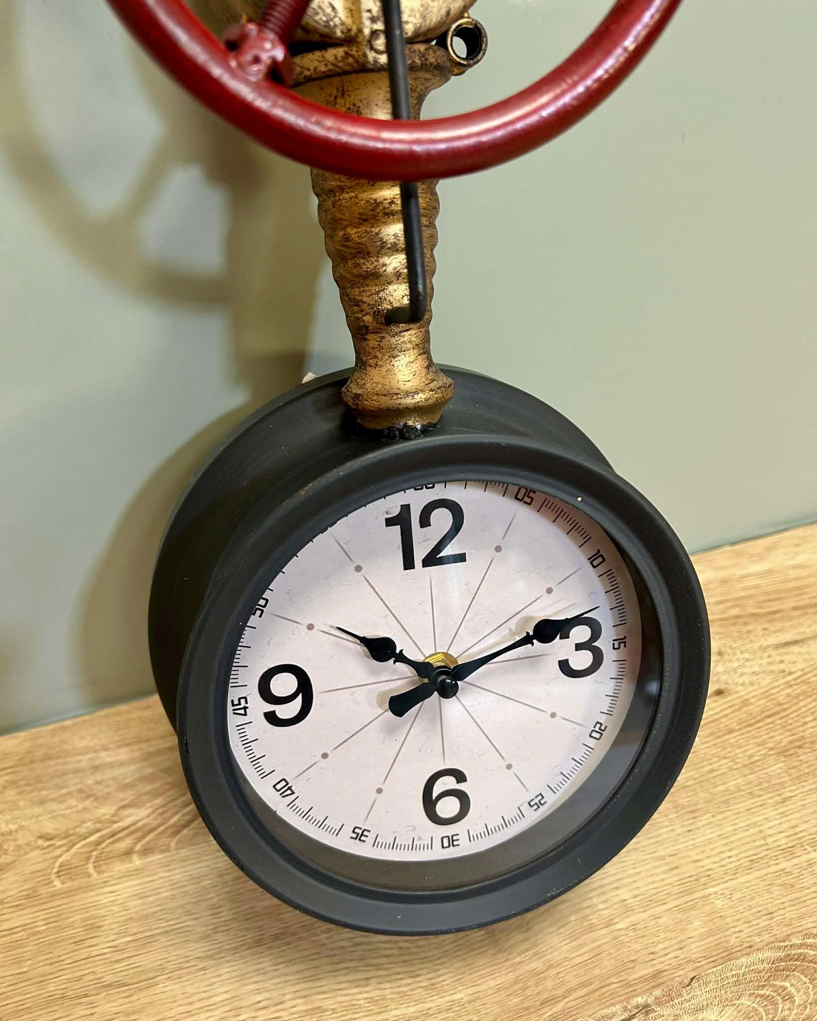 Pipefitter Clock Vintage Industrial Style Pipe Wall Clock Retro Warehouse Aesthetic Pipe ...