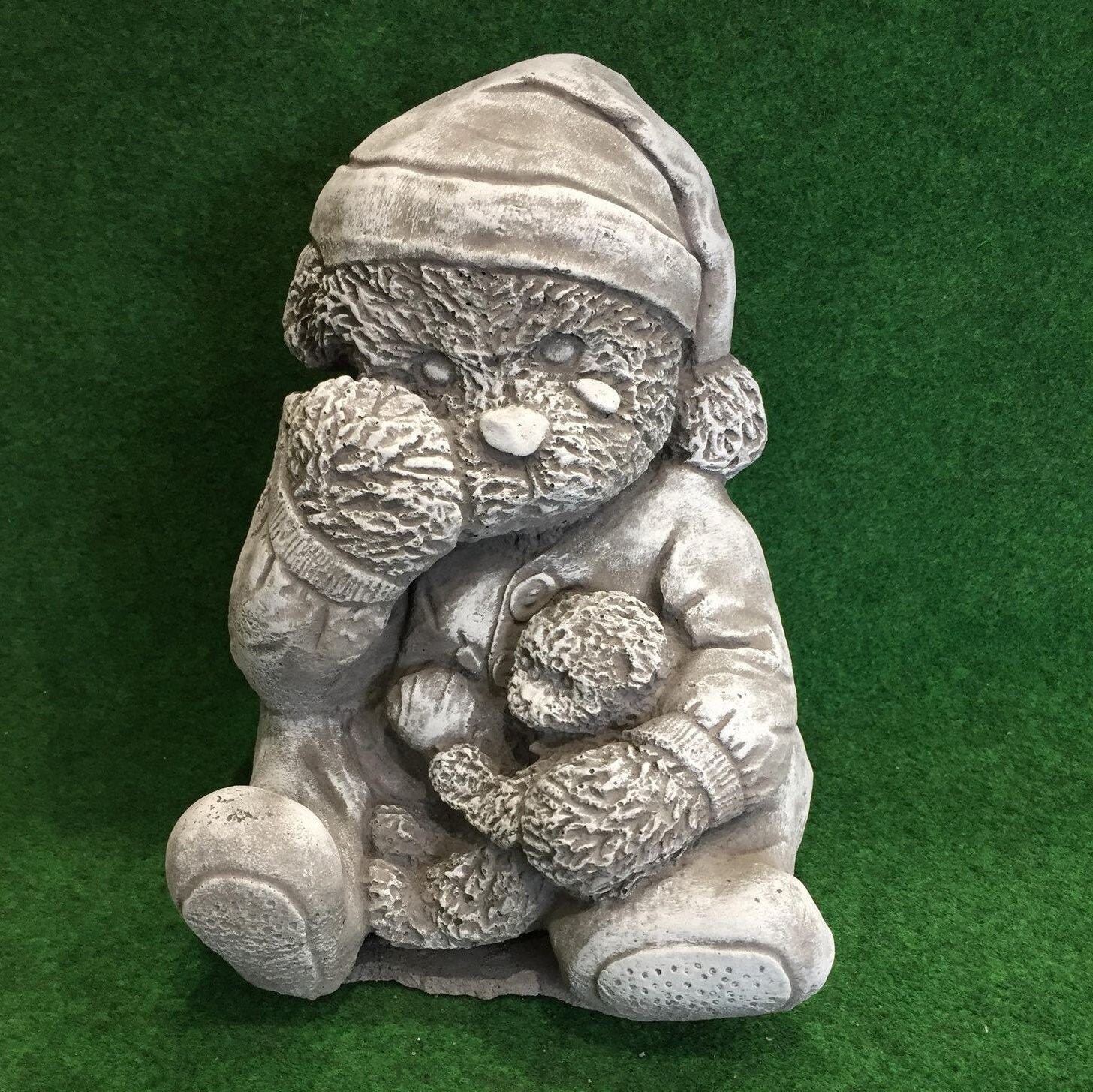 Sleepy Cute Bear With Teddy Concrete Garden Ornament Large Etsy