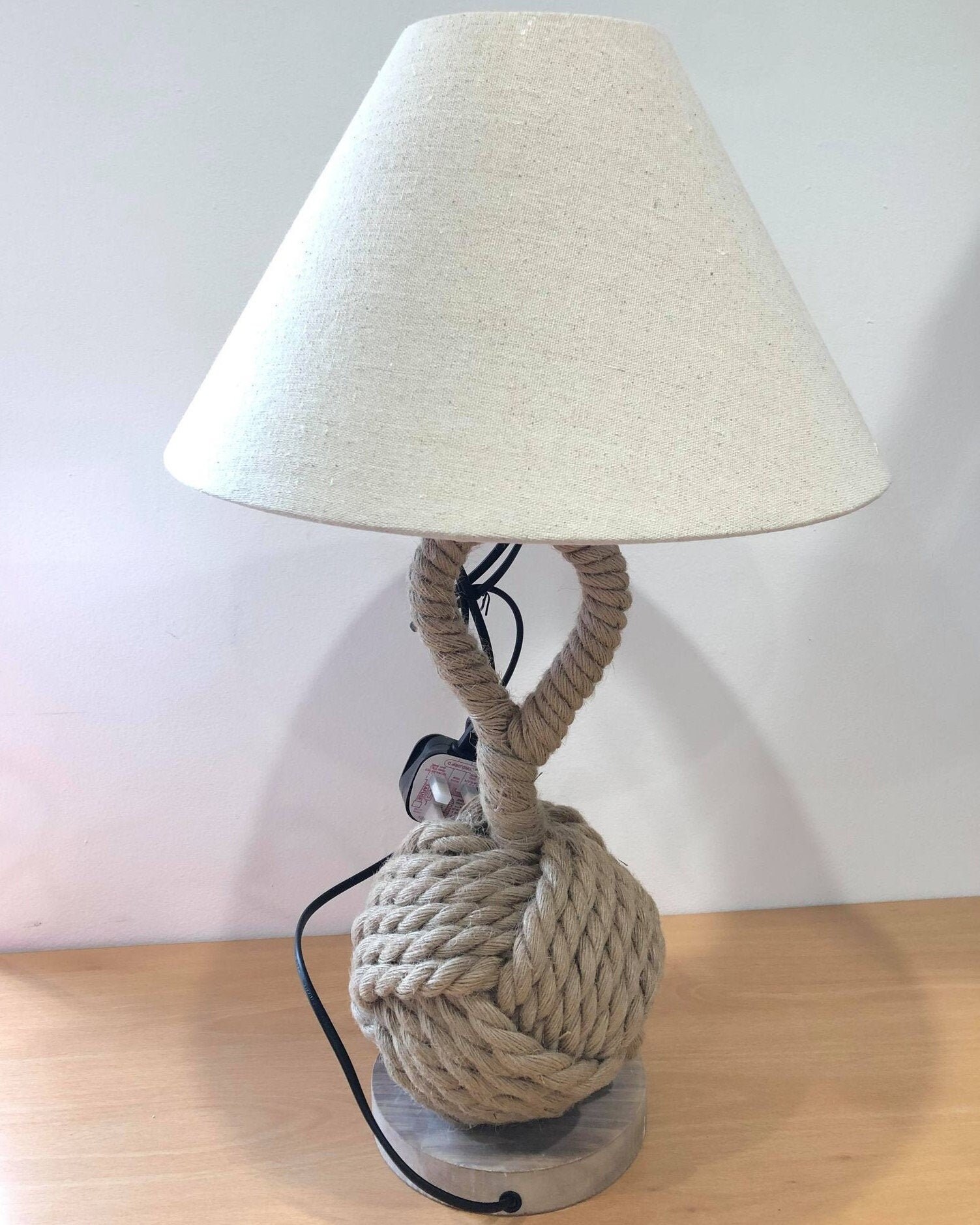 Rope Knot Lamp Desktop Light Office Home Decor Nautical Shipyard Style Table Lamp Furniture