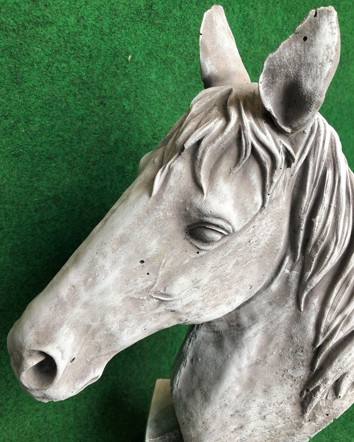 Concrete Garden Horse Head Bust Sculpture Outdoor Garden Etsy