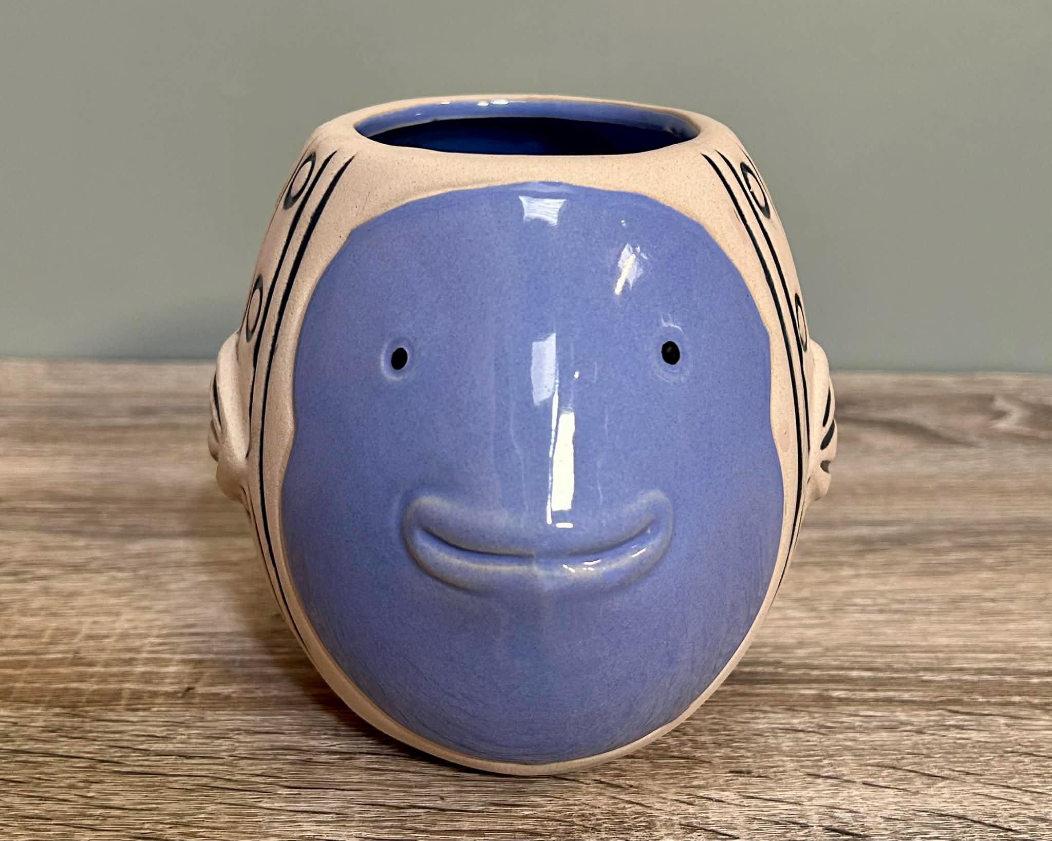 Ceramic Blue Fish Indoor Plant Pot Seaside Cosy Home Décor Marine Ocean ...