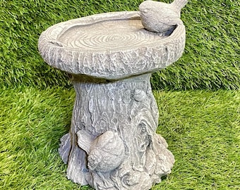 Concrete Bird Bath Outdoor Garden Ornament Bird Feeder Animal Bird Feeder / Display Frost Protected