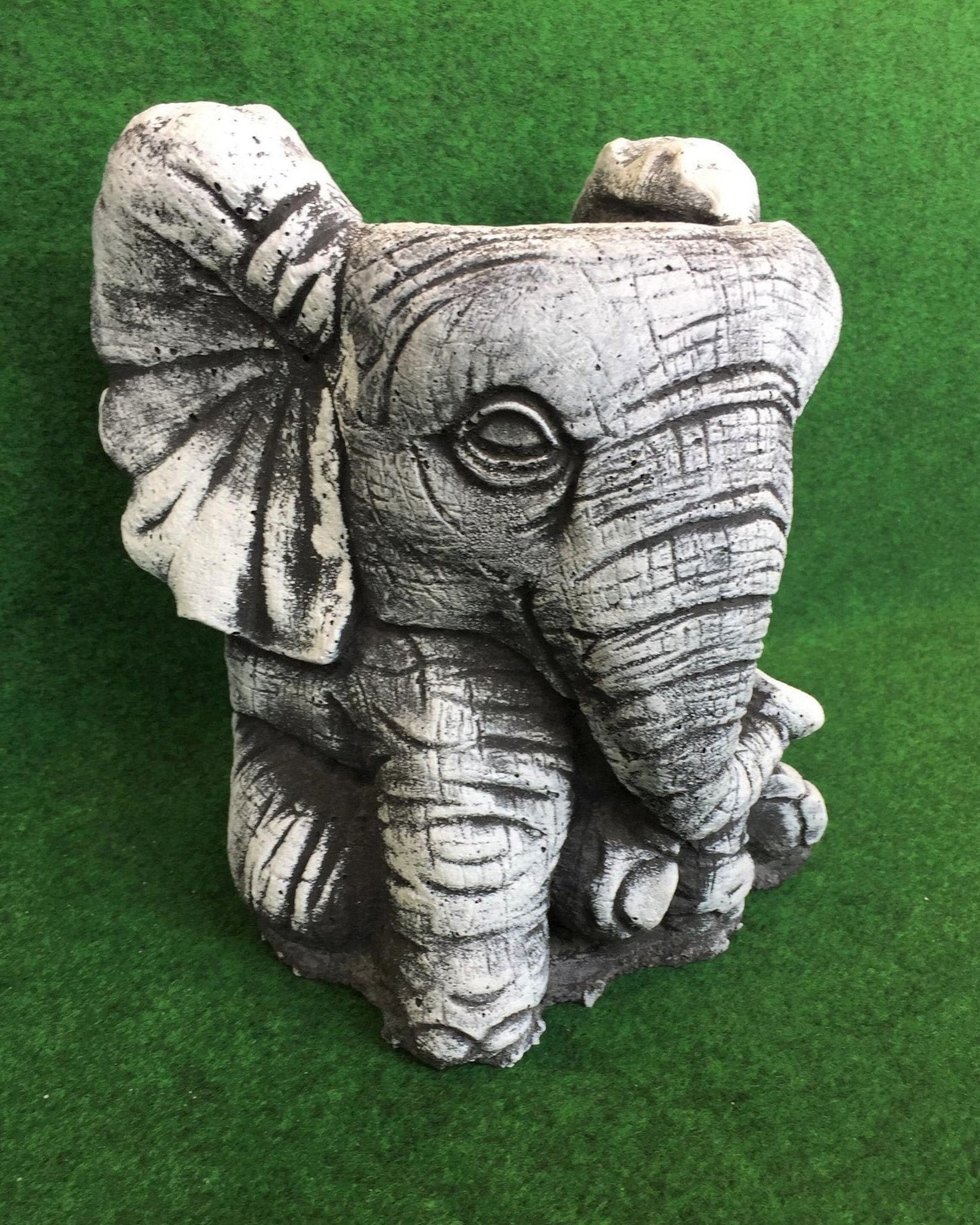 Concrete Elephant Planter Outdoor Garden Pot Ornament Patio Etsy
