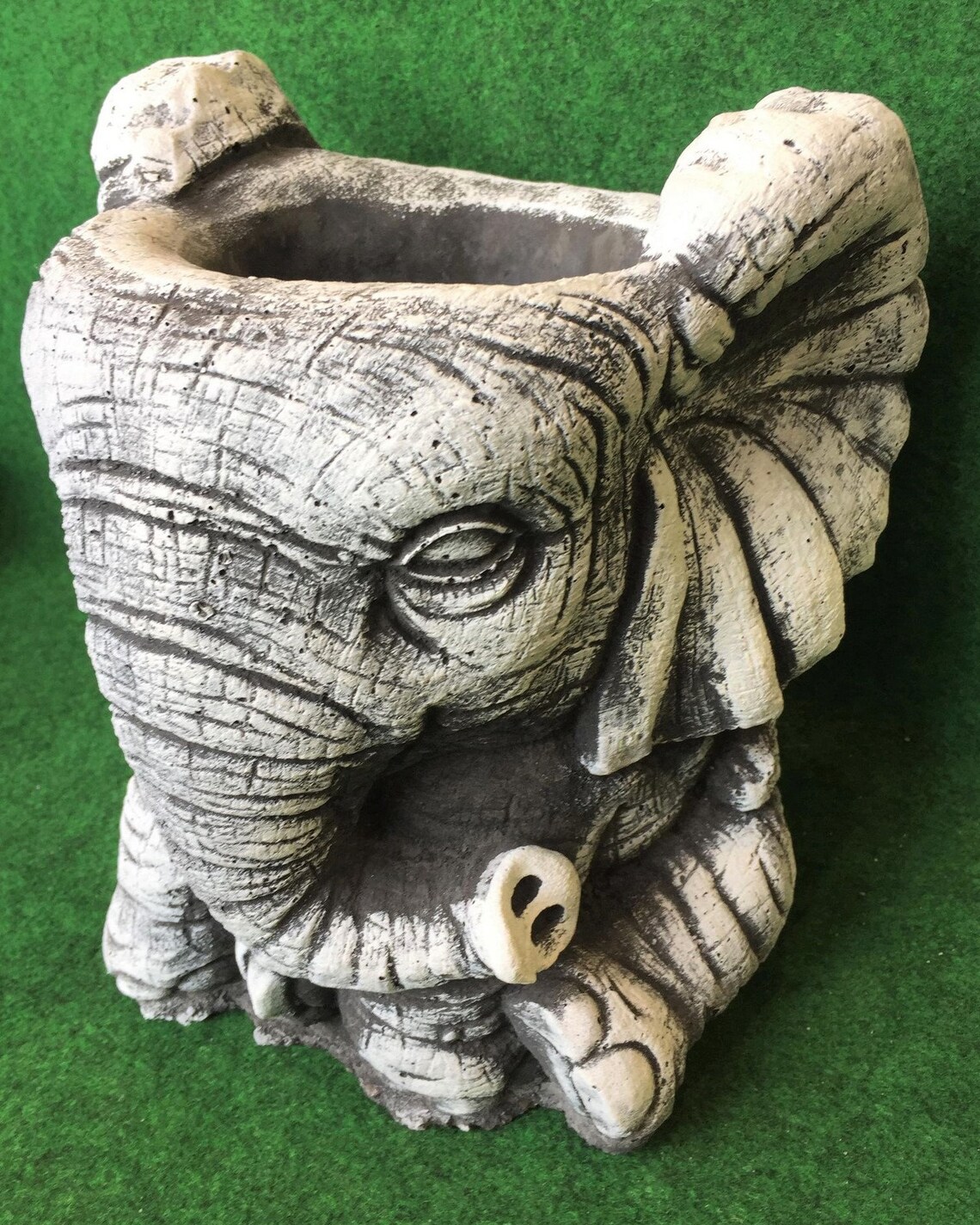 Concrete Elephant Planter Outdoor Garden Pot Ornament Patio Etsy