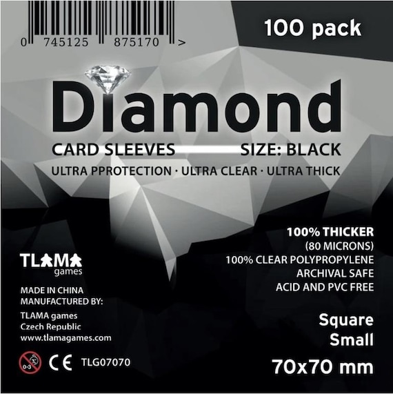 CARD SLEEVES: Diamond "black" Square Small (70x70 Mm) - Etsy CARD SLEEVES: Diamond "black" Square Small (70x70 Mm) - Etsy