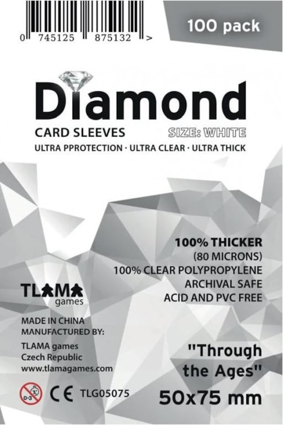 CARD SLEEVES: Diamond "White" Through the Ages (50x75 mm) CARD SLEEVES: Diamond "White" Through the Ages (50x75 mm)