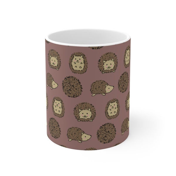 Hedgehog Coffee Mug - rustic country whimsical hipster woodland kawaii cute tea cup prefect 4 home office gift decor decoration animal lover