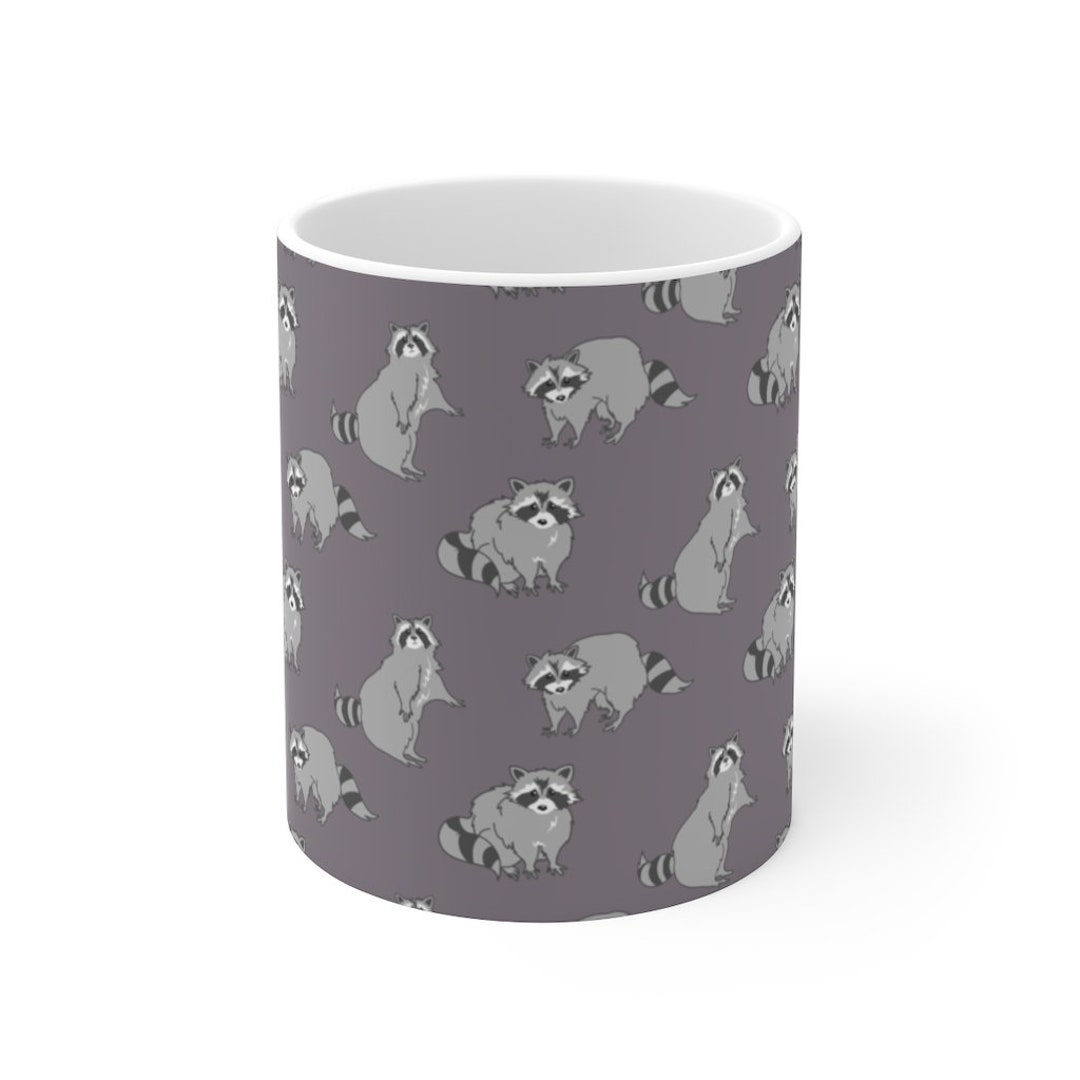 Raccoon Coffee Mug - Kawaii Cute Pattern Print Tea Cup Perfect 4 Animal ...
