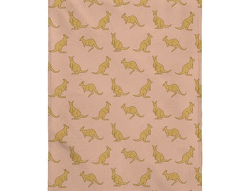 Kangaroo Baby Blanket pattern print throw perfect gift 4 animal pet aussie lover aboriginal zoo wild Australian Wallaby joey quokka fun cute