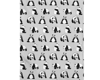 Panda Baby Blanket pattern print throw perfect nursery shower gift 4 animal wildlife conservation lover silly happy cool cheeky kawaii cute