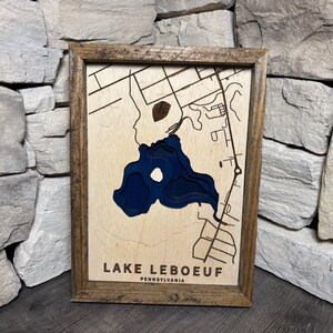 Customizable Medium LeBoeuf Lake Depth Map