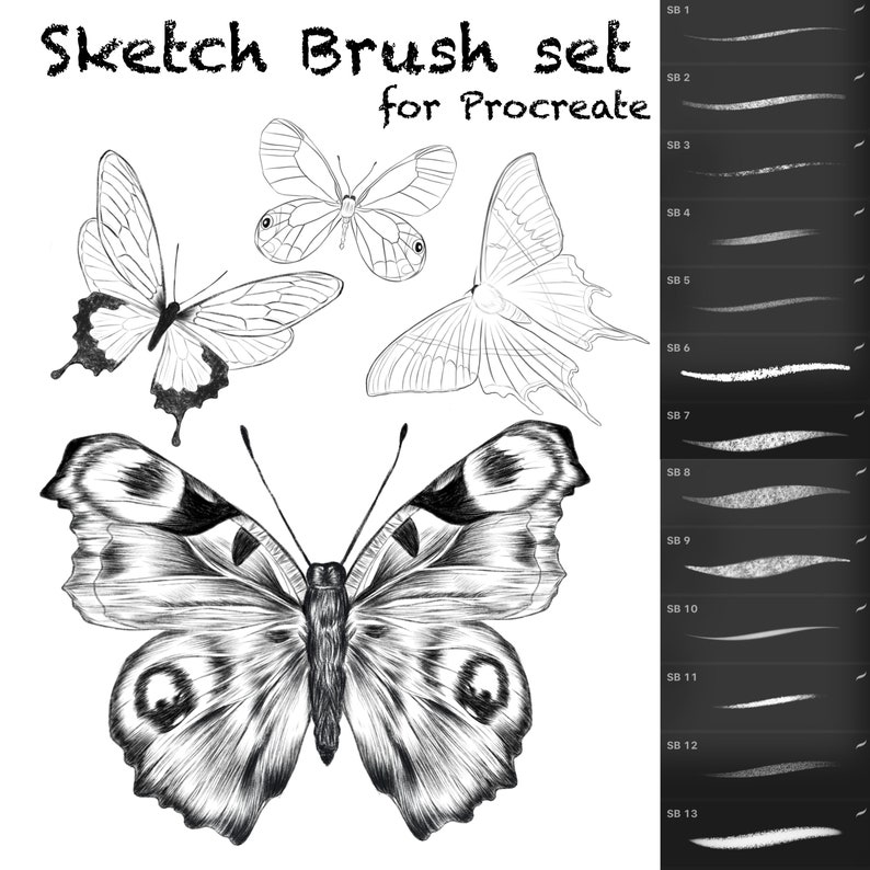 Sketch Brush set for Procreate | Etsy