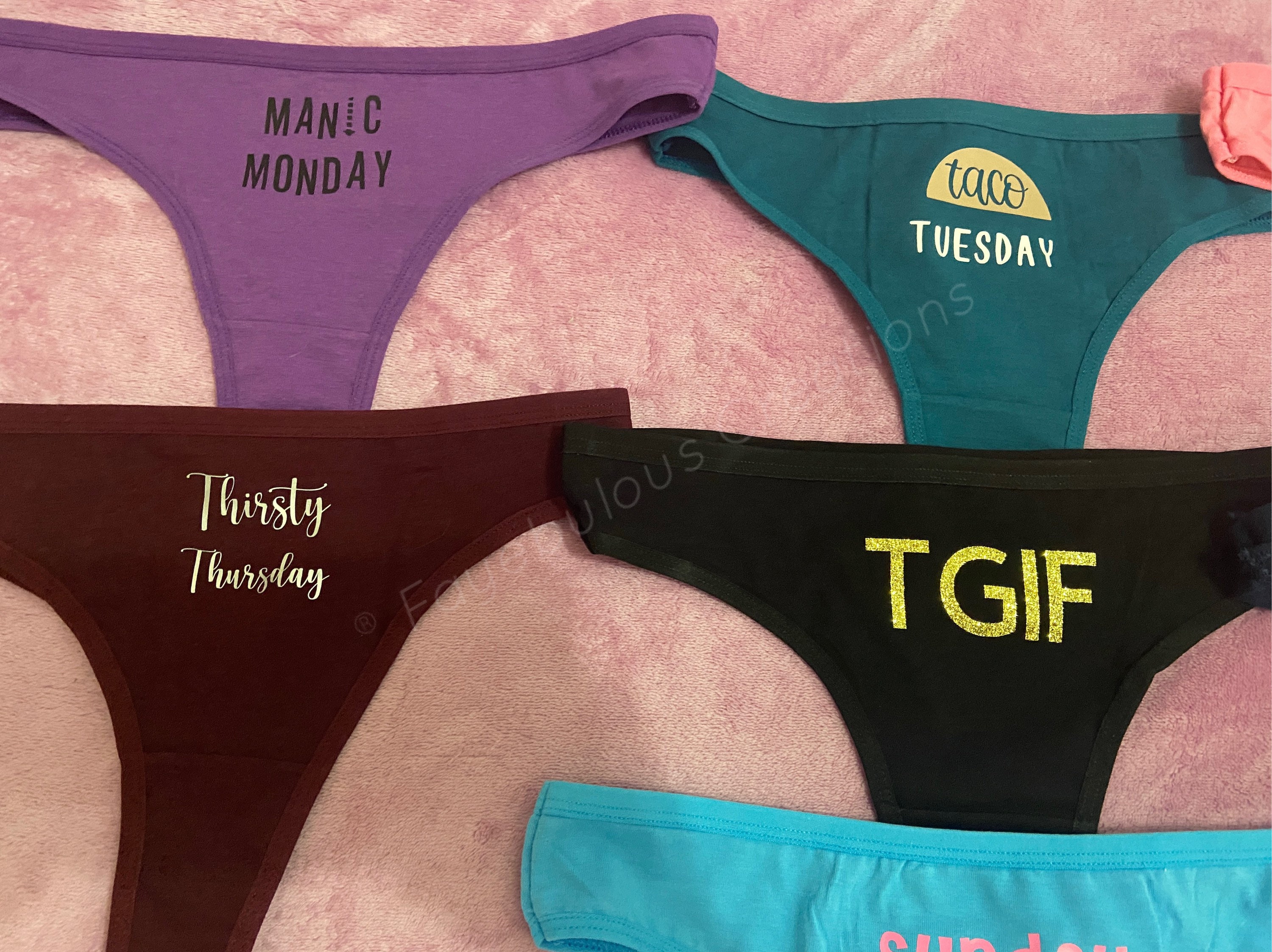 Day of the Week Thong Set Etsy