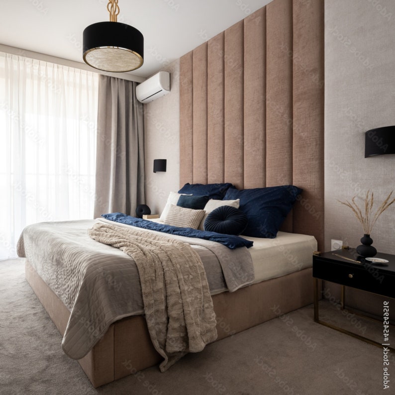 Vertico Design Fabric Upholstered Modern Wall Panels Headboard Etsy UK