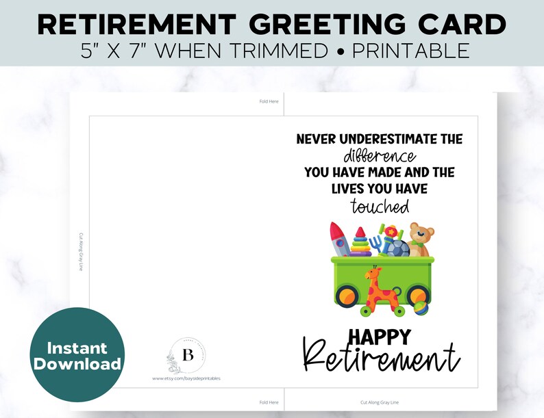 Happy Retirement Card, Printable Retirement Card for Childcare Provider ...