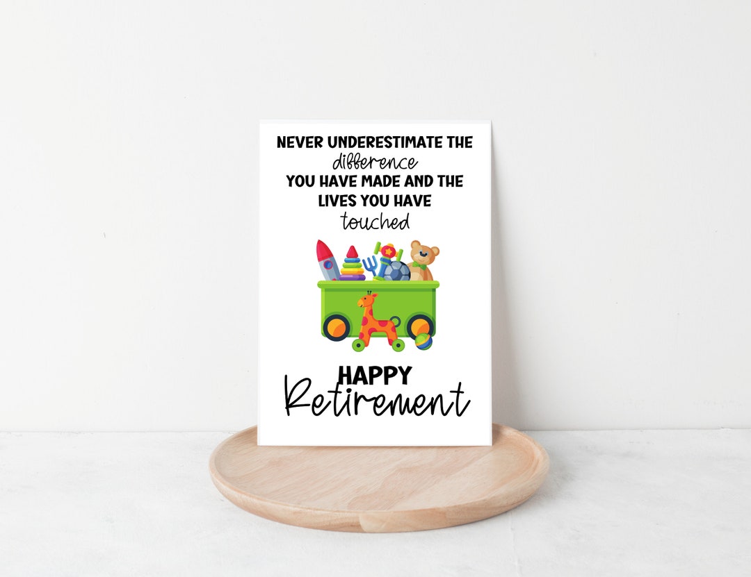 Happy Retirement Card, Printable Retirement Card for Childcare Provider ...