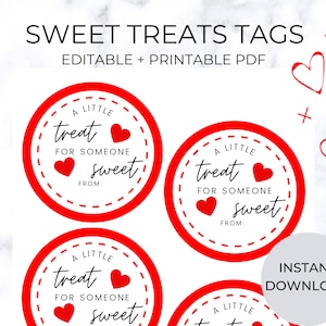 Valentine's Gift Tags, Printable Gift Tags, Round Valentines Labels, Instant Download PDF, Editable Gift Tags, Canva Template