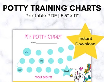 Potty Training Chart Printable, Kids Reward Tracking, Potty Training Resource Bundle, Instant Download