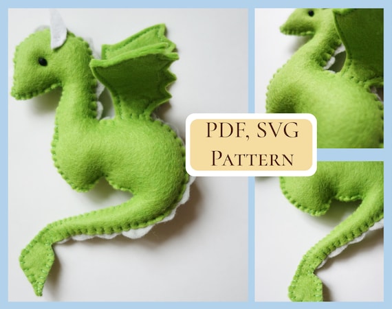 PDF Dragon Felt Pattern / Green Dragon Felt Easy Sewing - Etsy