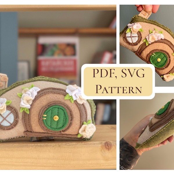 PDF Hobbits Hole doll pattern / felt easy sewing pattern / Lotr soft doll toy pattern / Hand sewing pattern / SVG included