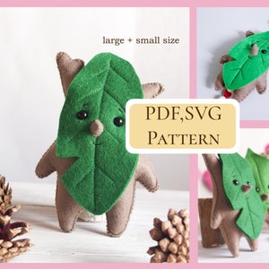 PDF Korok Irch doll pattern / Korok felt easy sewing pattern / Zelda soft doll toy pattern / Hand sewing pattern / SVG included