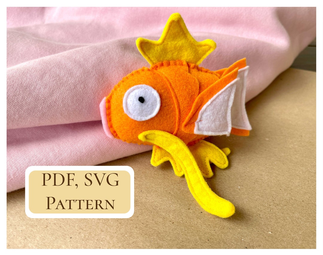 PDF Magikarp Doll Pattern / Fish Felt Easy Sewing Pattern / Pokemon