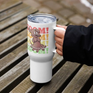 Cute Cartoon Labrador Retriever Travel mug with a handle for dog mom, dog dad, mother's day, father's day, birthday gift
