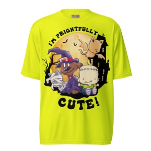 Uroczy pies i kot Halloween Cartoon Art T-shirt - Upiorny kostium dla zwierząt - Trick or Treat Paws - Uroczy ubiór dla zwierząt