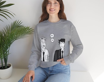 Heartstopper Crewneck Sweatshirt, Cute Illustration Sweatshirt, Unisex Casual Pullover, Gift for Friends, Cozy Fall Attire, Nick and Charlie