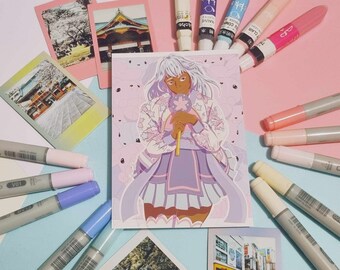Bunny Idol OC A6 Art Print