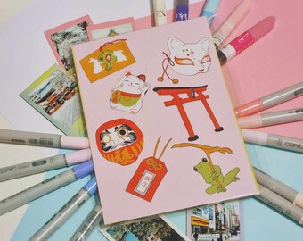 A5 Art Print - Japanese Shinto Symbols