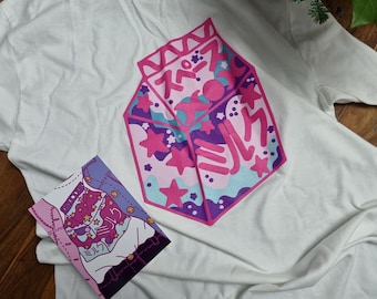 Space Milk T-Shirt: Hand-Printed Cotton, Unisex Fit