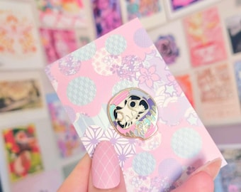 Daruma Enamel Pin - Moonlit Sakura Pin