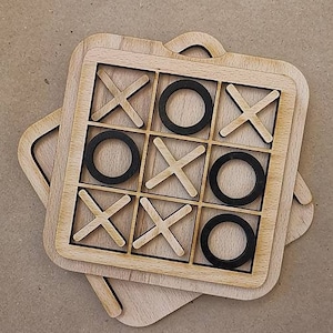 Tic Tac Toe houten spel voor uw bureau of voor kinderen, handgemaakte houten Tic Tac Toe, XOX Strategy spel