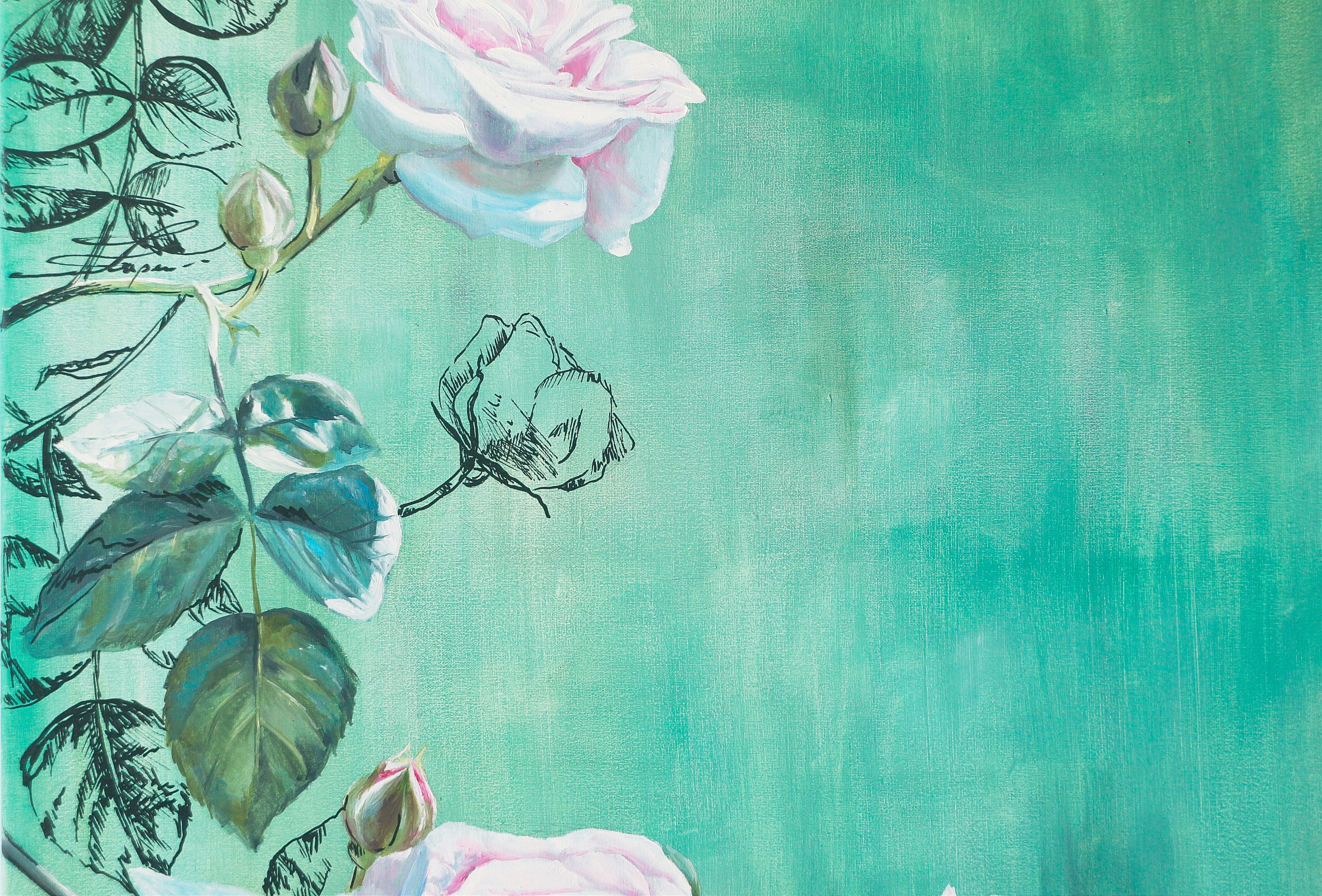 Extra large canvas art. Pink roses painting original oil | Etsy