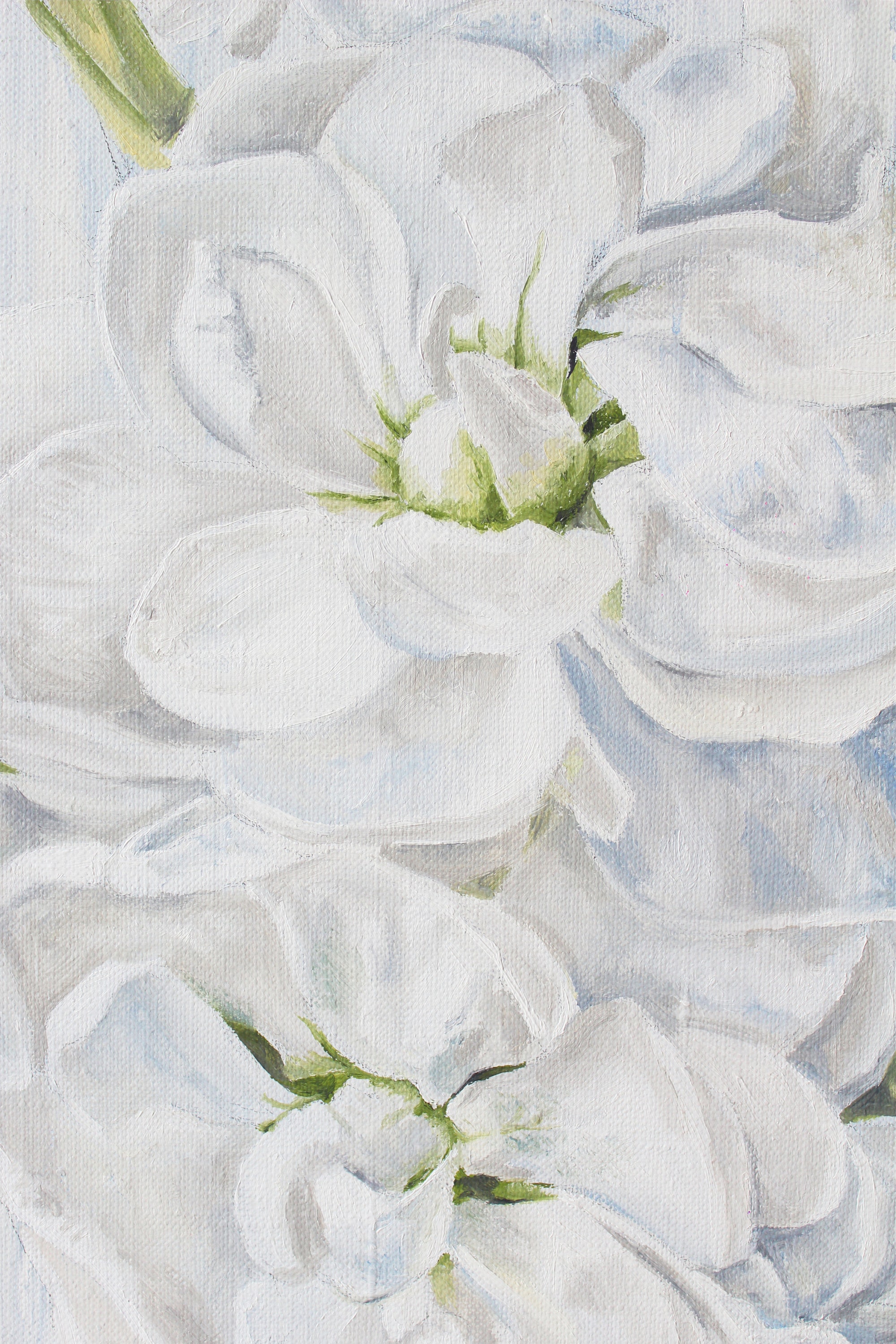 White floral oil painting. Large canvas art. Pour abstract Etsy