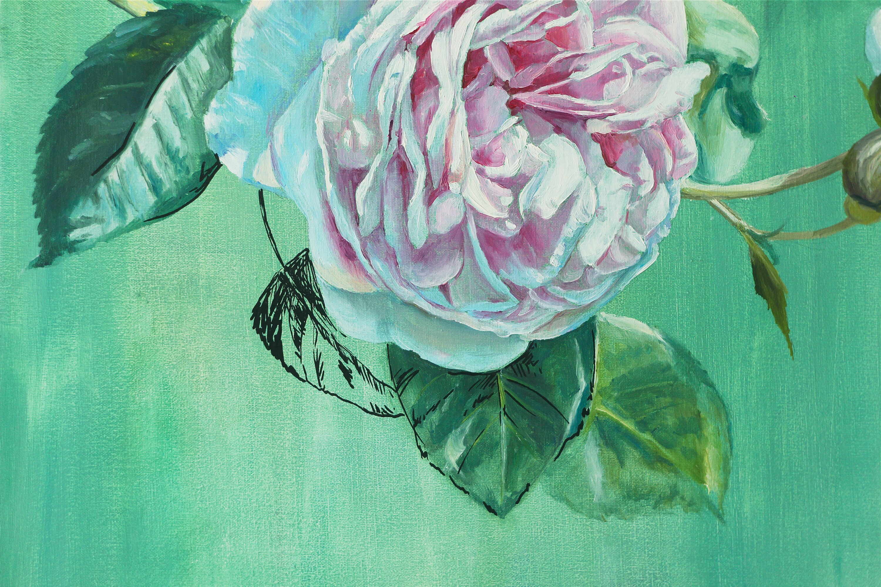 Extra large canvas art. Pink roses painting original oil Etsy