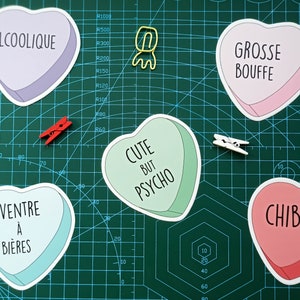 French Heart *5 designs* Vinyl Sticker