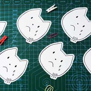 Sad Cat Vinyl Sticker