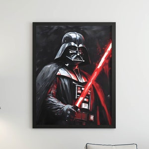 Darth Vader Painting, Star Wars Painting - Printed Poster or Canvas Wrap, Kids Decor, Wall Decor, Canvas Wrap, Oil Painting, Darth Vader Art