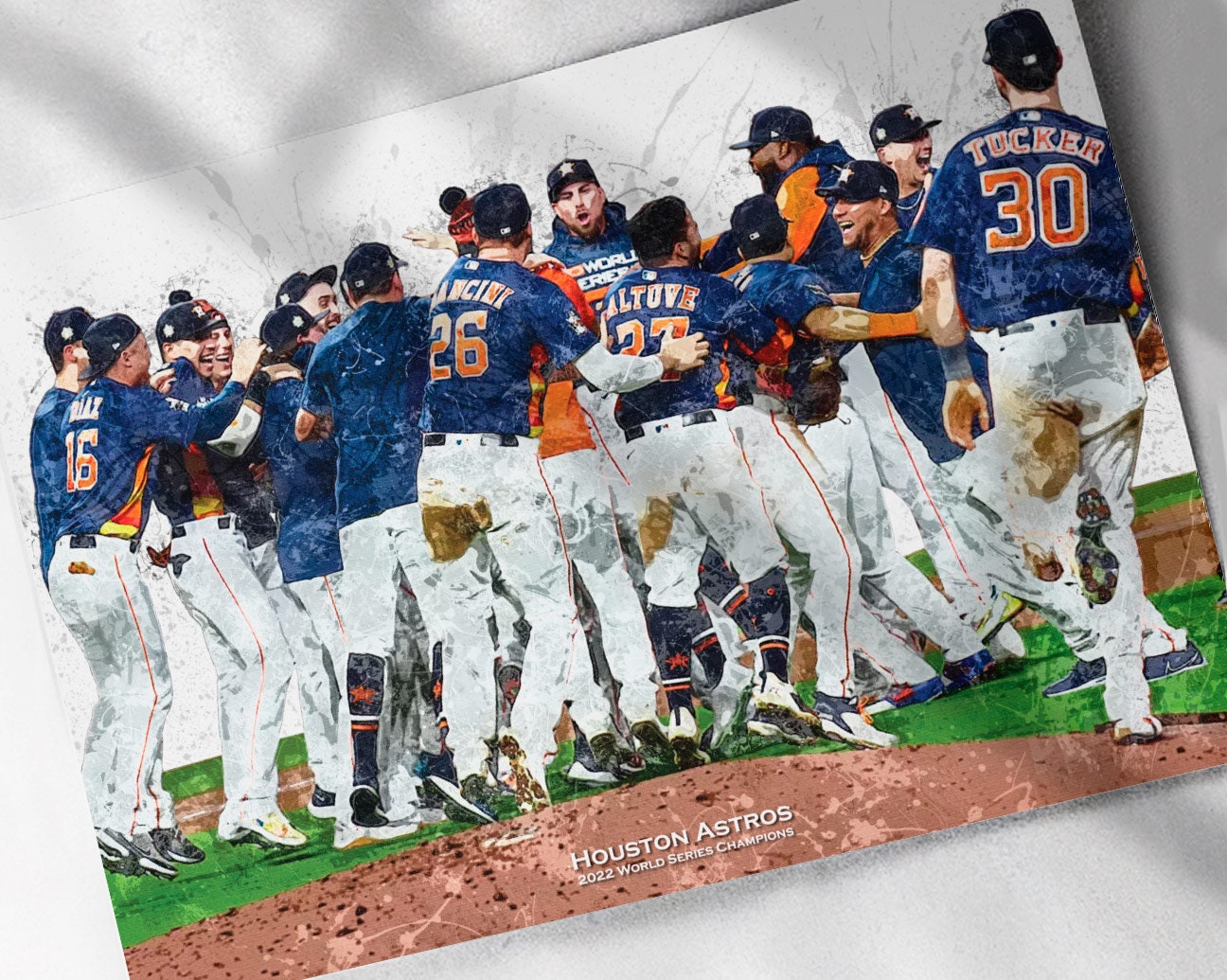  Houston Astros 2022 Baseball WorldSeries Champions Poster  Canvas Wall Art Large Size Modern Home Bedroom Office Wall Decor Collection  Gifts(D,Framed 12x14 inch): Posters & Prints