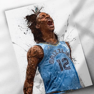  Furtosyna Ja Morant Poster Memphis Grizzlies Picture Wall Decor  Sports Canvas Wall Art Signature Unframed 16x24inch: Posters & Prints