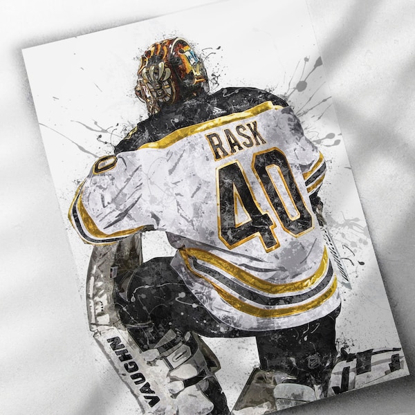 Tuukka Rask Poster, Boston Bruins Poster - Canvas Print, Framed Art Print, Hockey Poster, Decor, Man Cave Gift, Wall Decor, Canvas Wrap