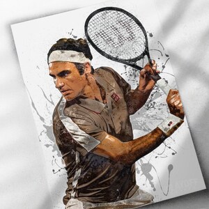 Roger Federer Canvas Etsy