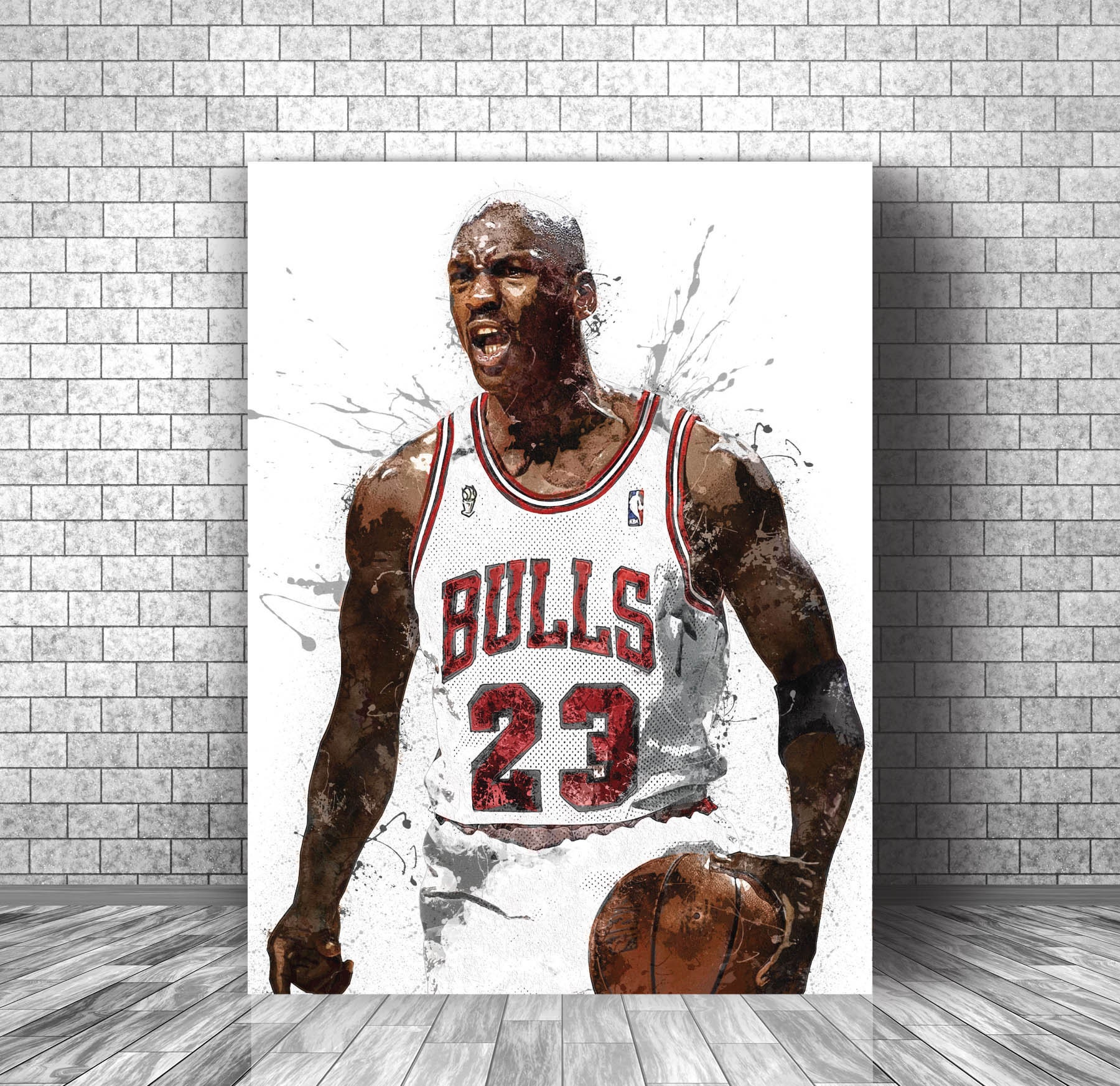 Michael Jordan Poster Chicago Bulls Canvas Print Sports Art Etsy
