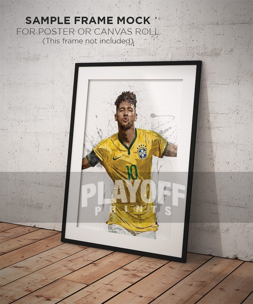 Optional Soccer Stars Neymar Jr Brasil Soccer Poster Canvas 