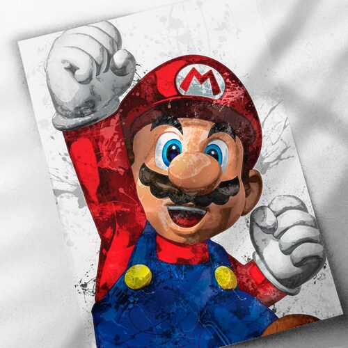 The History of Super Mario Canvas Wall Art Game Room Decor Etsy